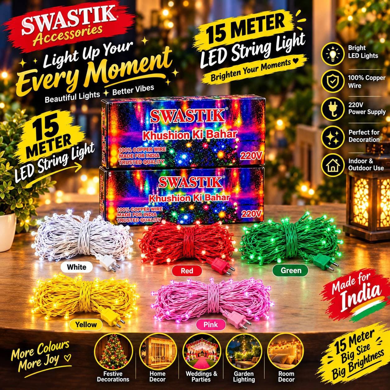 Swastik 15 Meter LED String Light