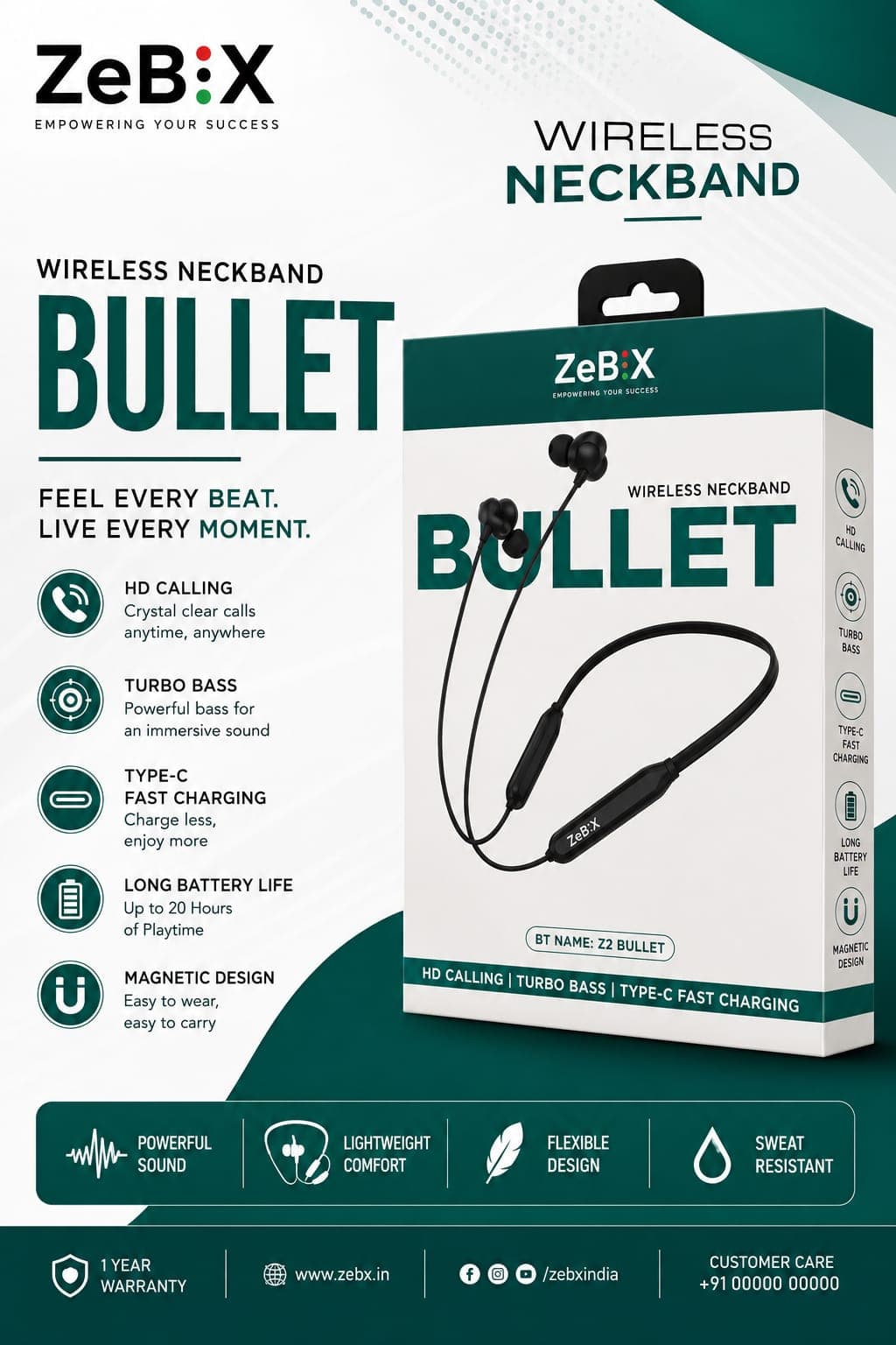 ZeB:X Bullet Wireless Neckband