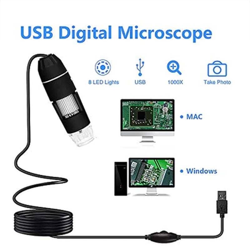 1000X 8 LED USB Digital Microscope