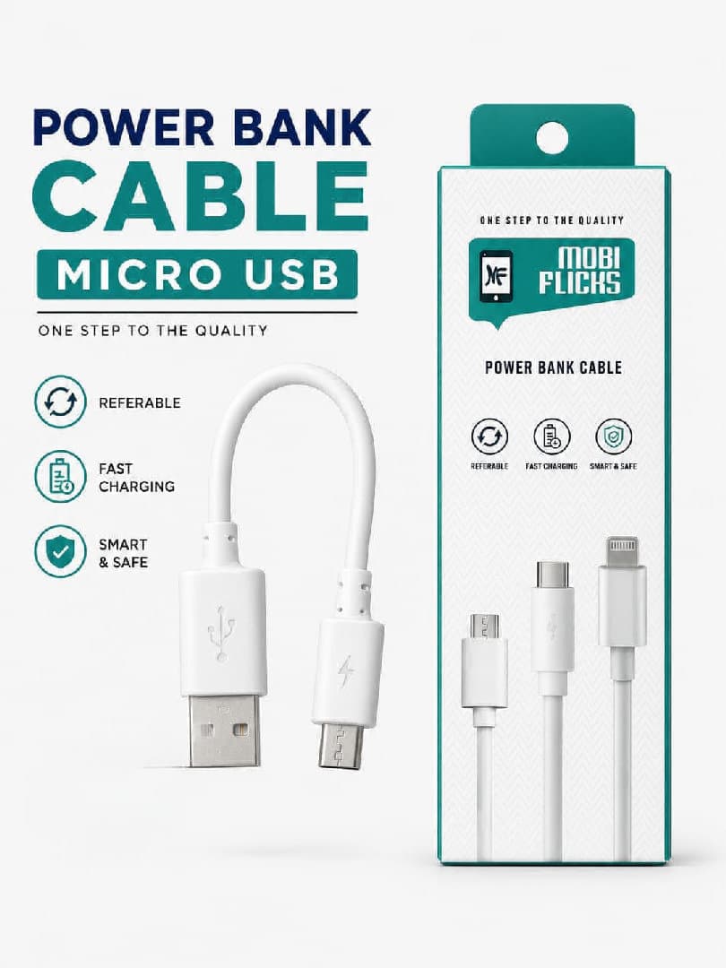 Micro (v8) Power Bank Cable Small