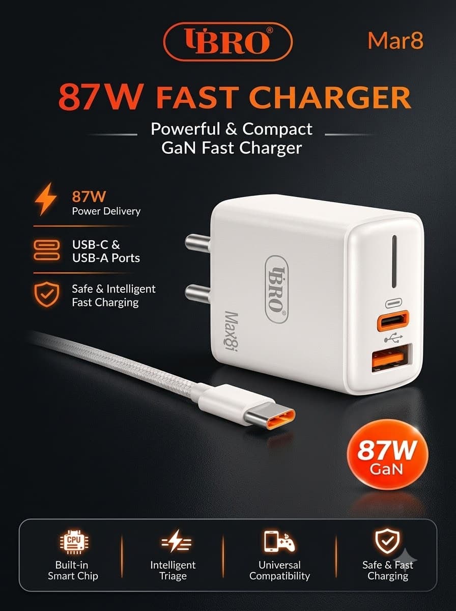 UBRO Mar8 87W GaN Fast Charger – Max8i
