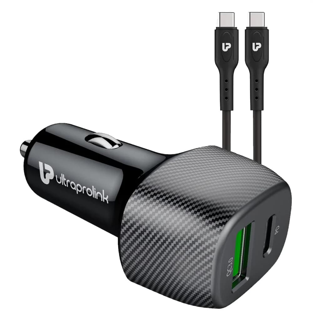 38W PD + QC 3.0 Car Charger with Type C-C Cable