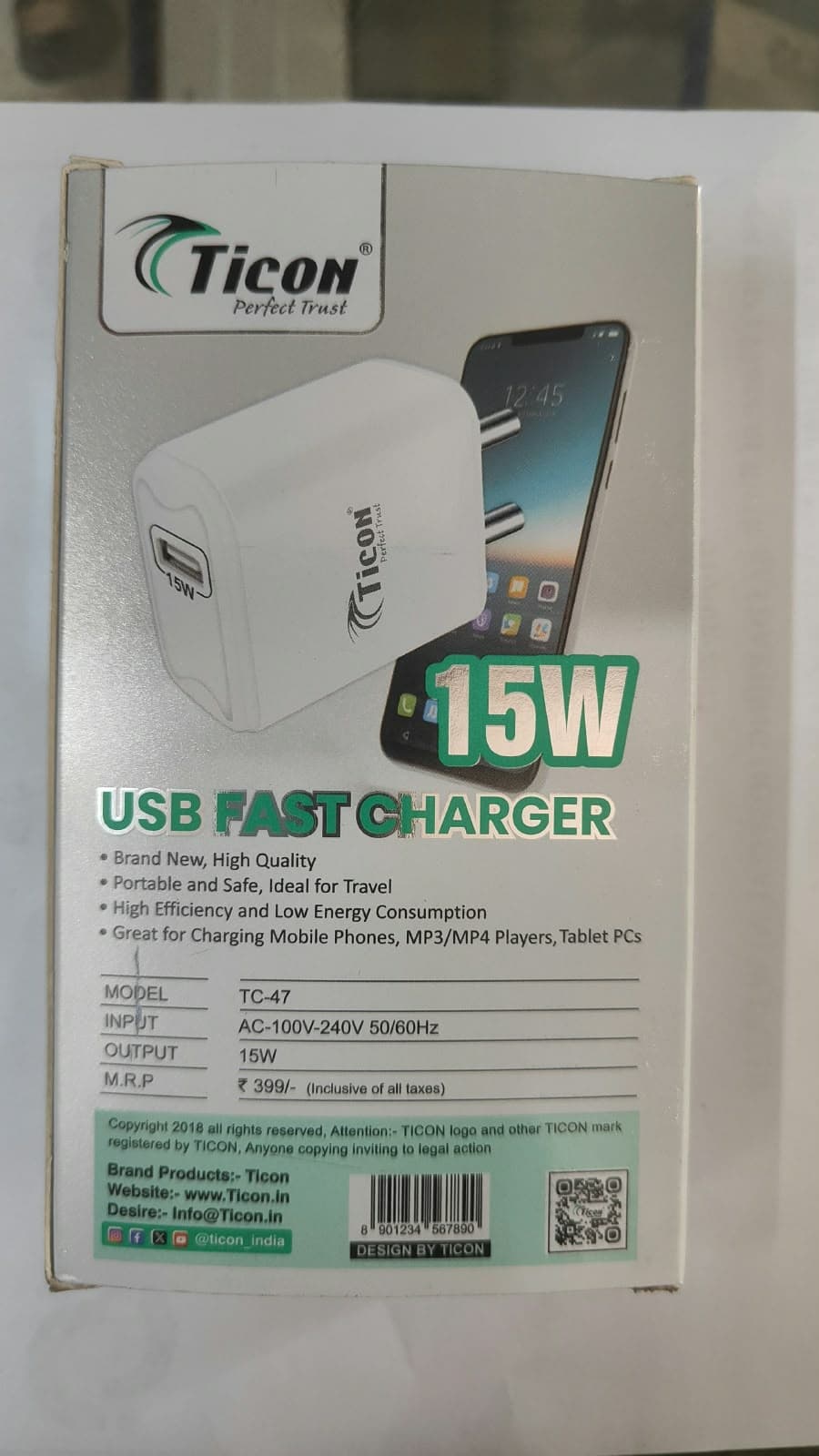 Ticon TC-47 15W USB Fast Charger