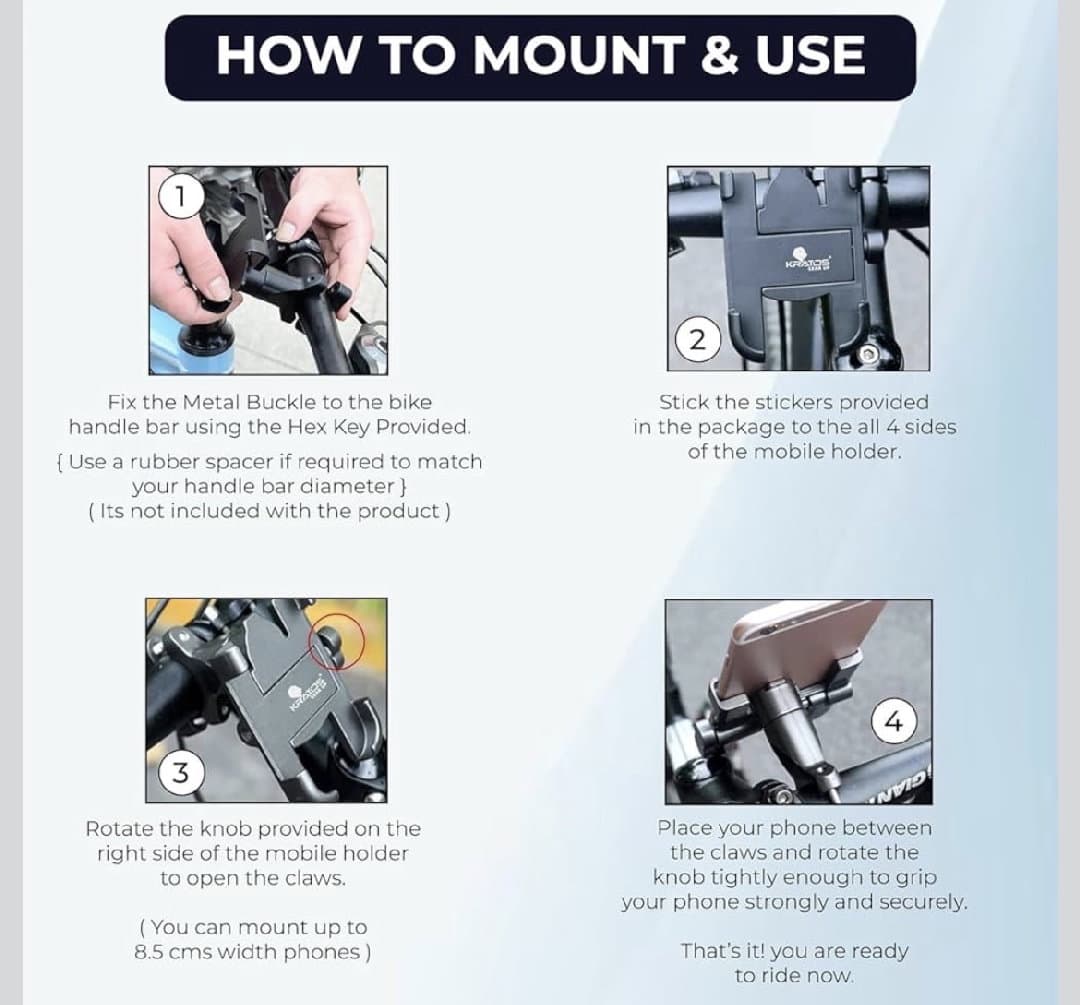Bike Mobile Phone Holder  Shockproof & Adjustable Stand for Cycle & Motorbike Handlebar image 3