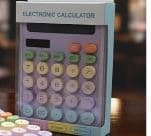 generic pastel-color electronic desktop calculator image 2