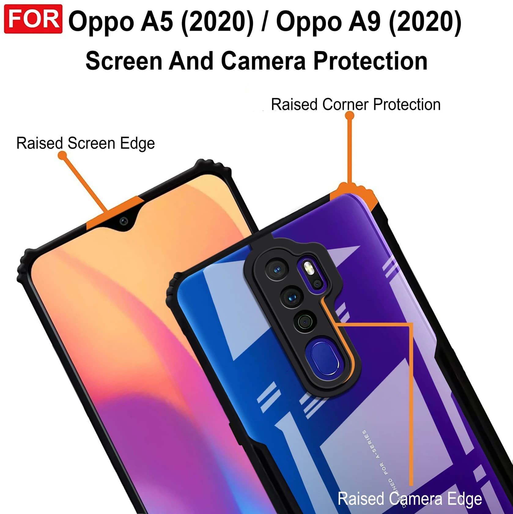 Back Cover for Oppo A9 (2020) / Oppo A5 (2020) (Black)