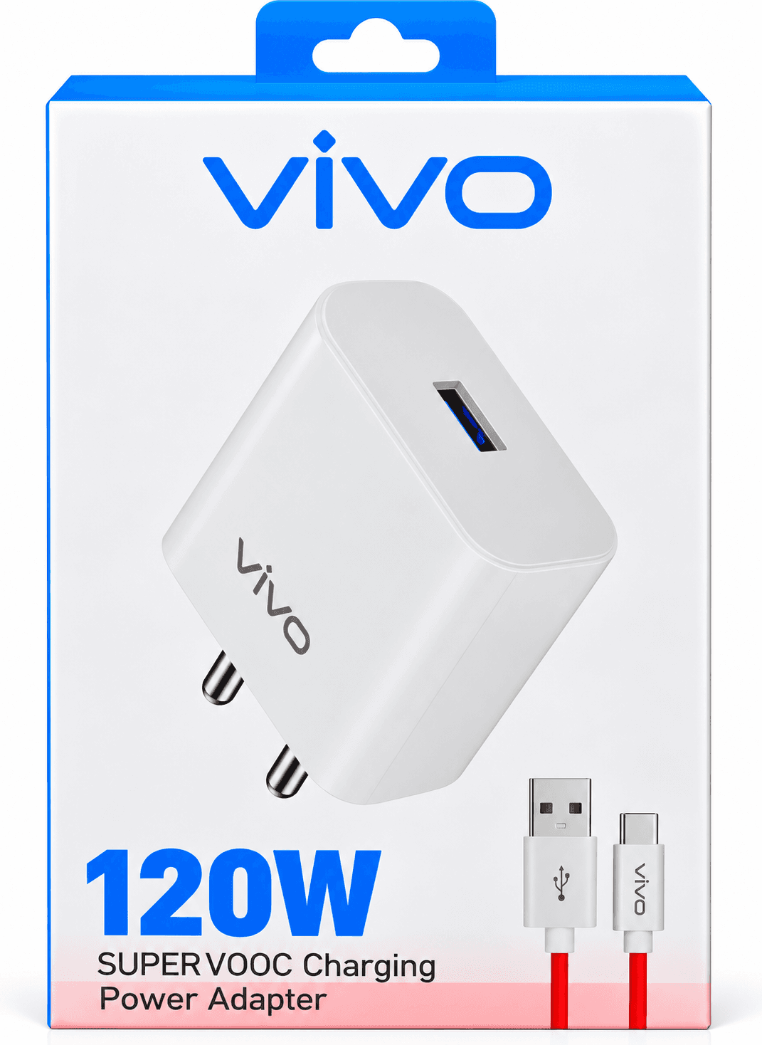 Vivo 120W SuperVOOC Charging Power Adapter With USB-A To Type-C Cable
