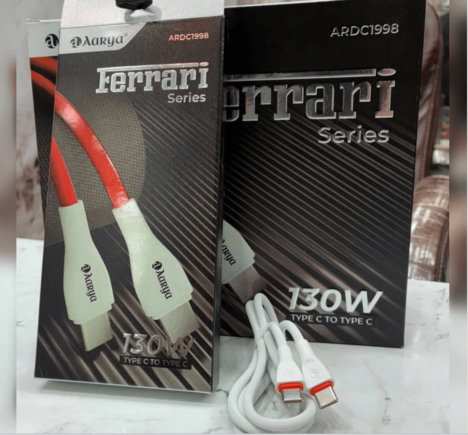 AARYA Ferrari Series ARDC-1998 130W Type-C To Type-C Cable