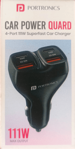 Portronics Car Power Quard 111W 4-Port Superfast Car Charger