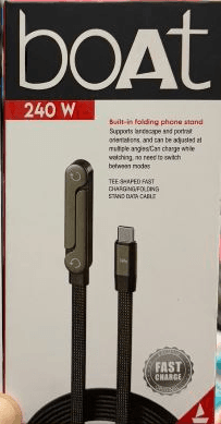 Boat 240W Type-C To Type-C Fast Charging Cable With Built-in Folding Phone Stand