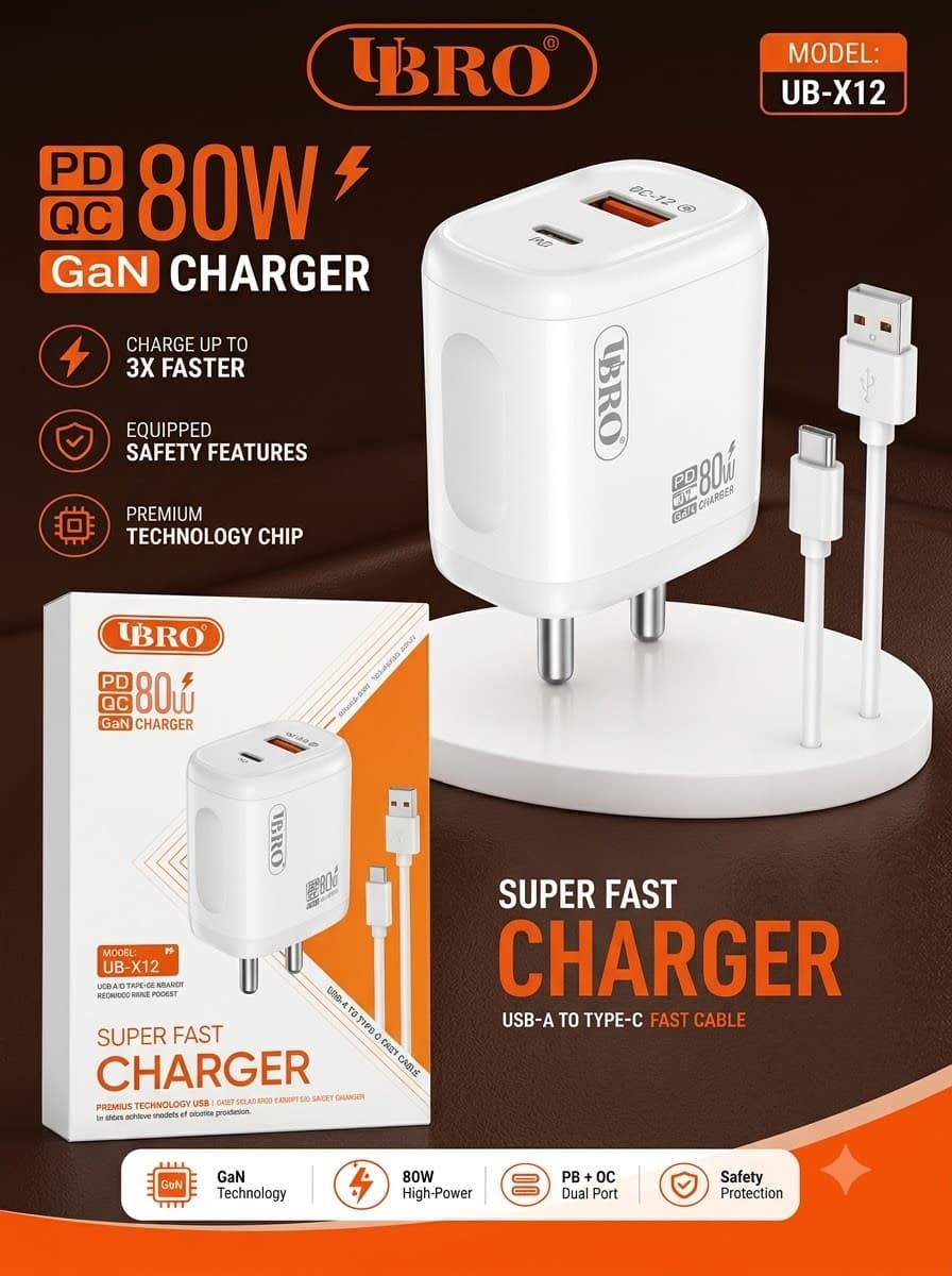UBRO UB-X12 80W GaN Charger