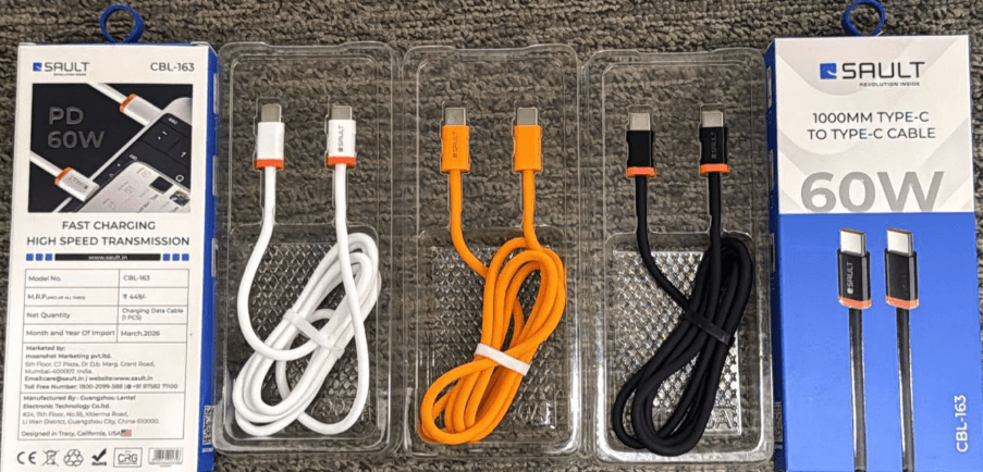 SAULT CBL-163 1000mm Type-C To Type-C 60W Cable