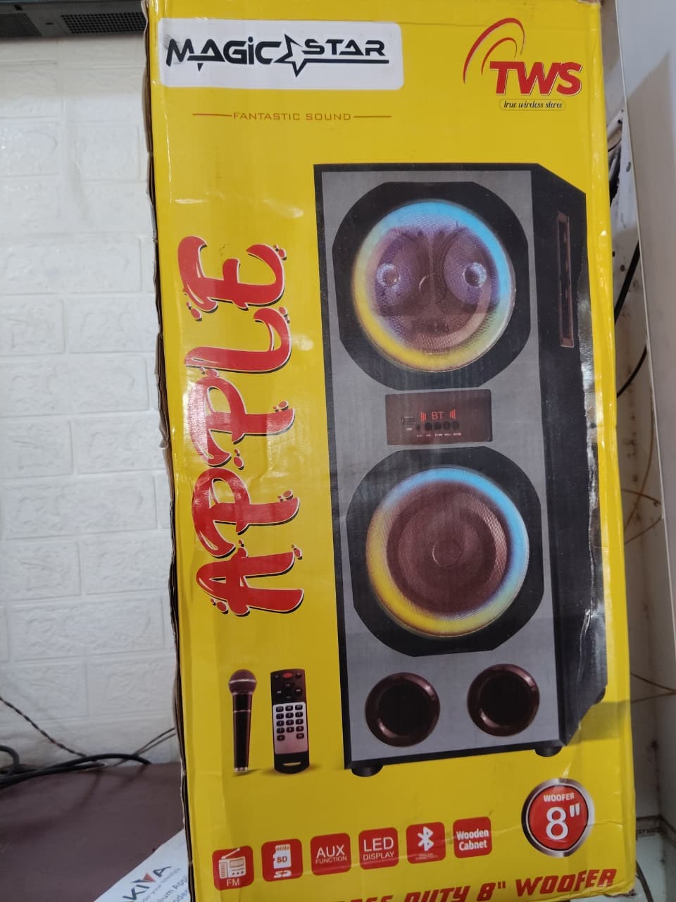 Magic Star TWS “Apple” Model 8-Inch Heavy Duty Woofer Tower Speaker