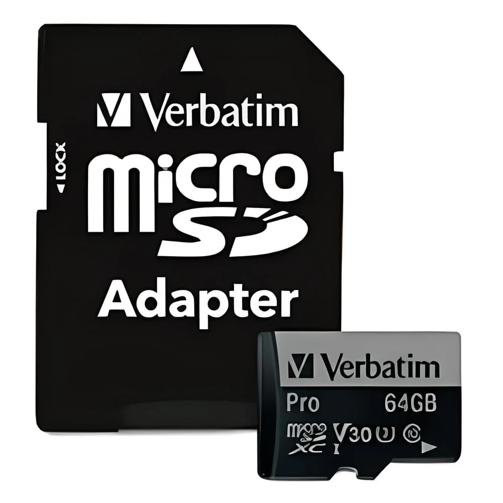 Verbatim 47042 64GB Pro 600X Micro SDXC 90MB/s Memory Card Adapter