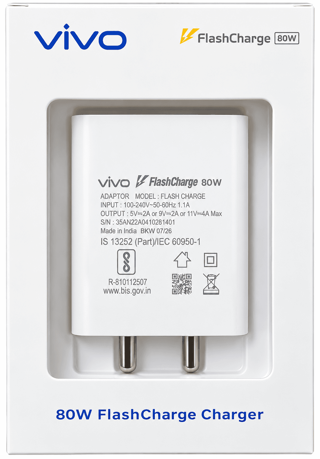 Vivo 80W FlashCharge Power Adapter