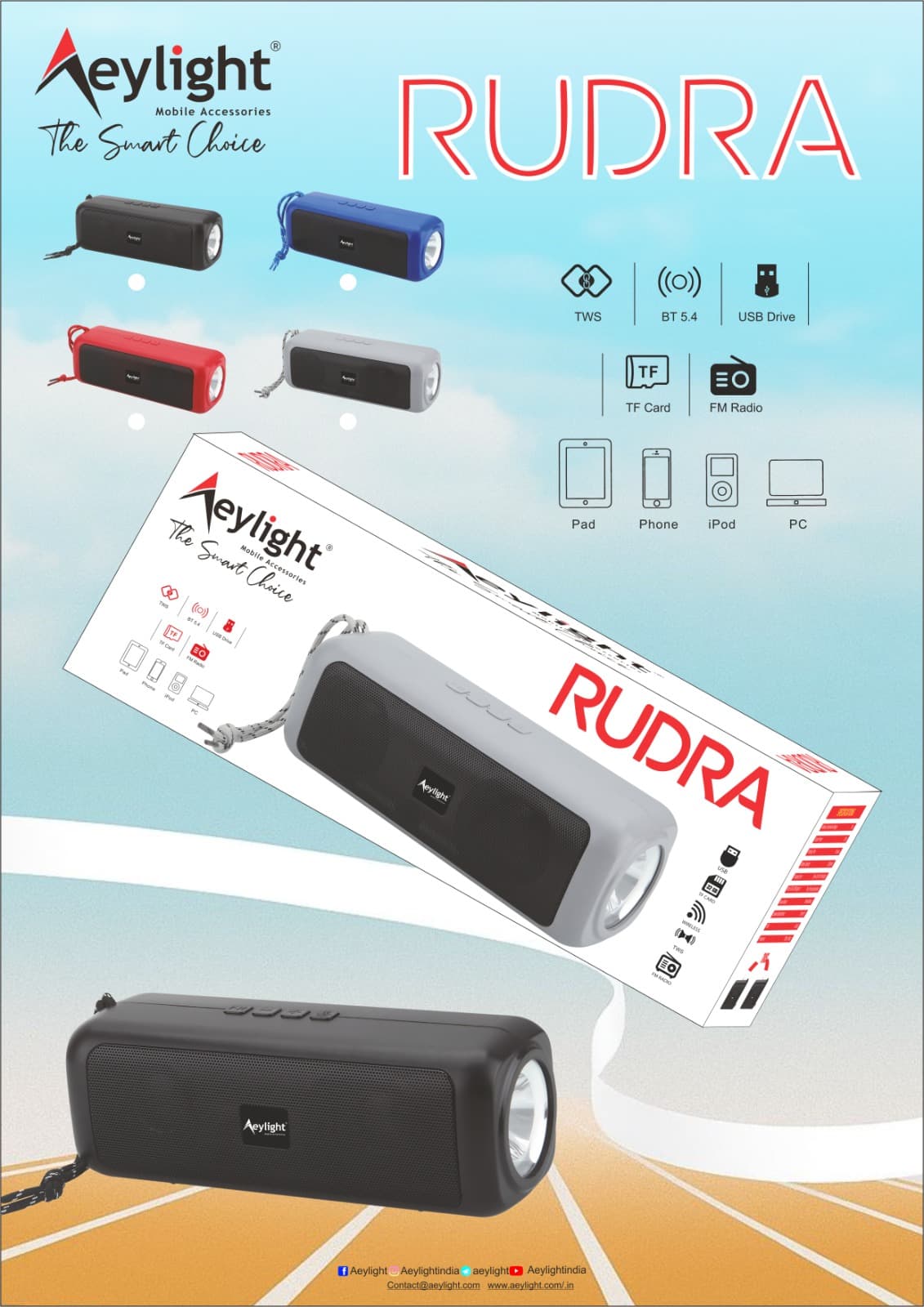 Eylight Rudra Bluetooth Speaker With LED Torch