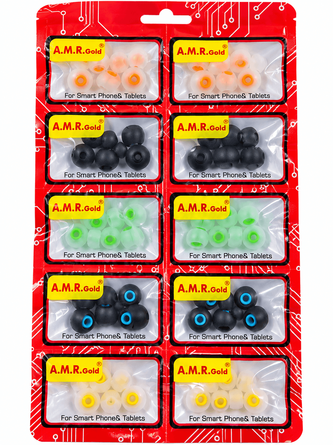 A.M.R. Gold Universal Silicone Earphone Replacement Ear Tips