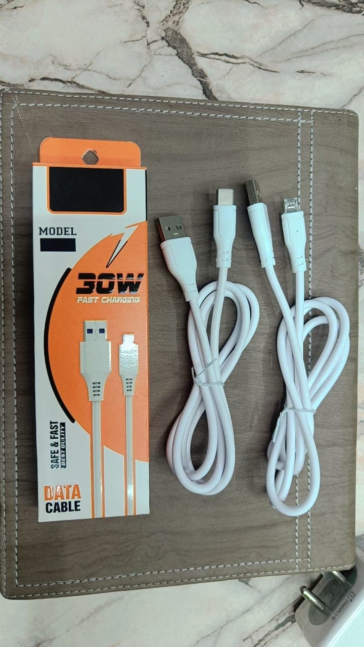 30W Fast Charging USB Data Cable  Micro Cable