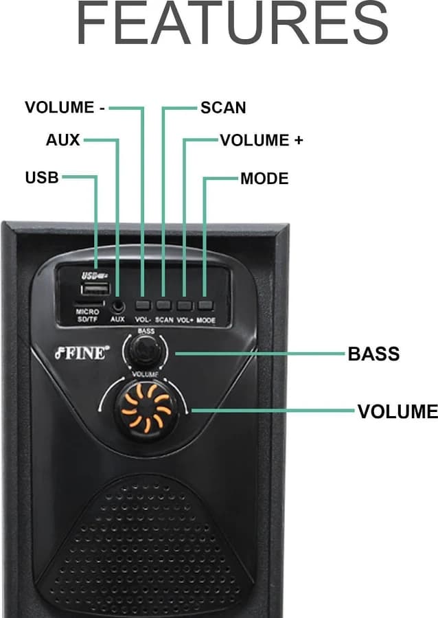 Fine Shooter Tower Multimedia Speaker image 2
