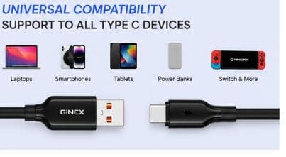 GINEX GX-28T 6A USB to Type-C Super Fast Charging Cable image 4
