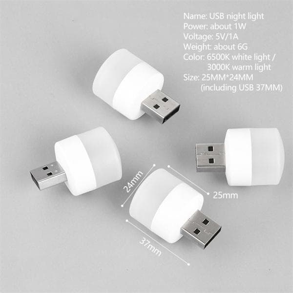 Desk Light USB Portable LED Lamp Mini Night Light Small Round Lamp Computer Mobile Power Light