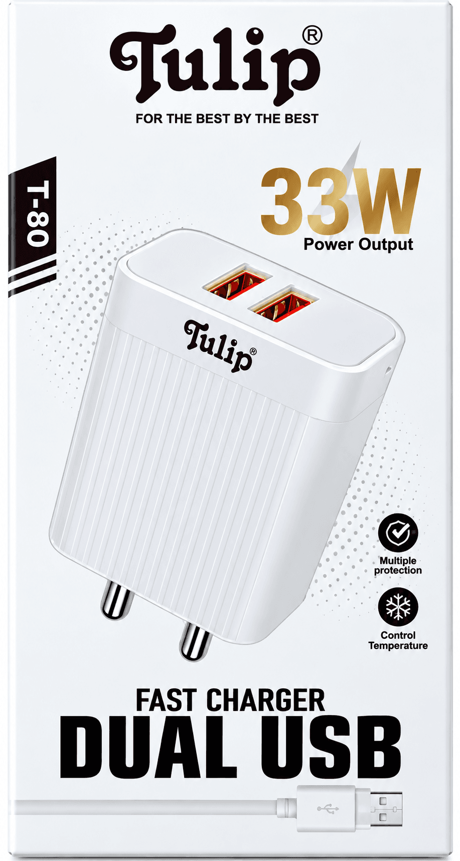 Tulip T-80 33W Dual USB Fast Charger