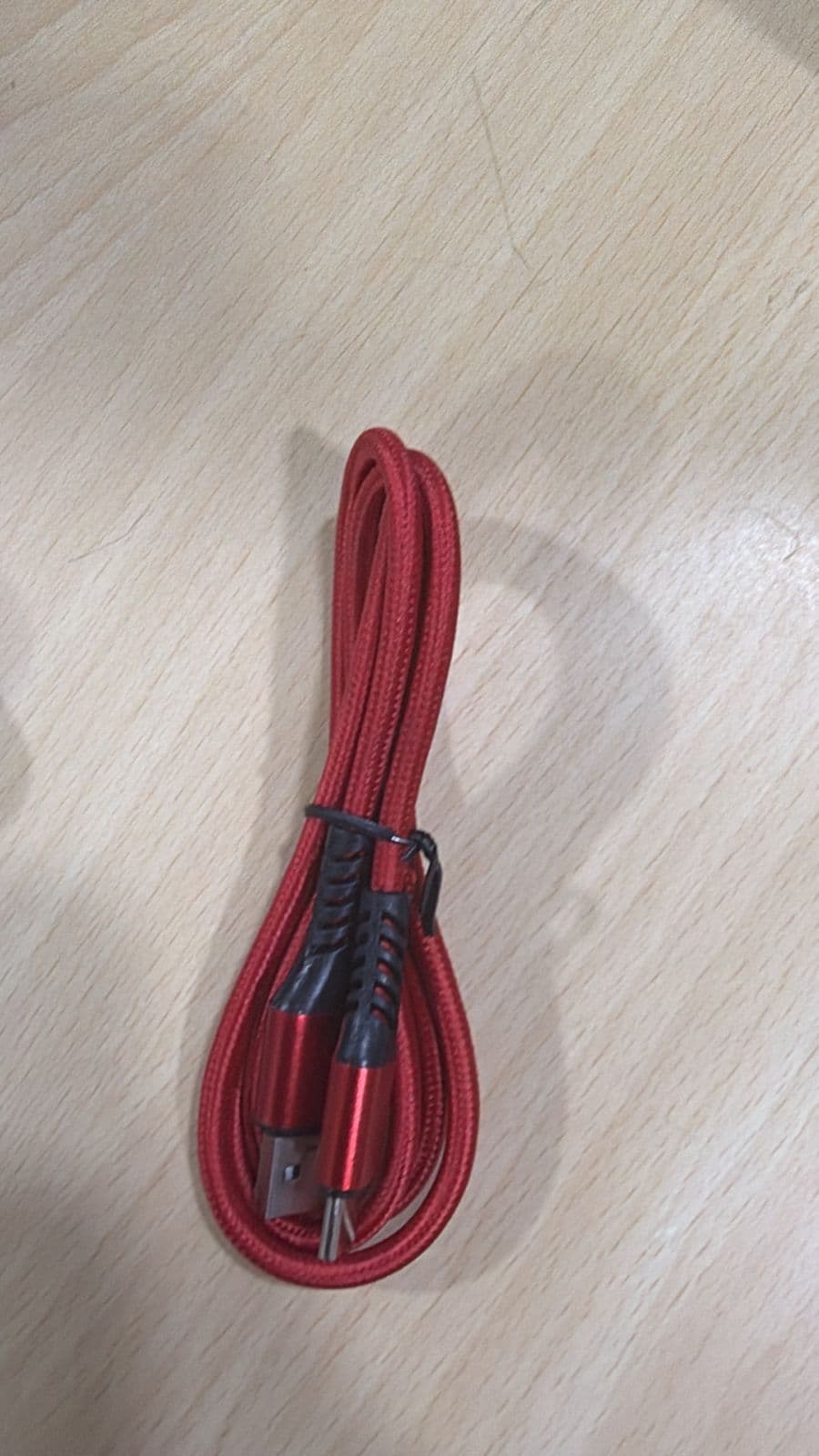 Red Nylon-Braided USB Charging & Data Cable