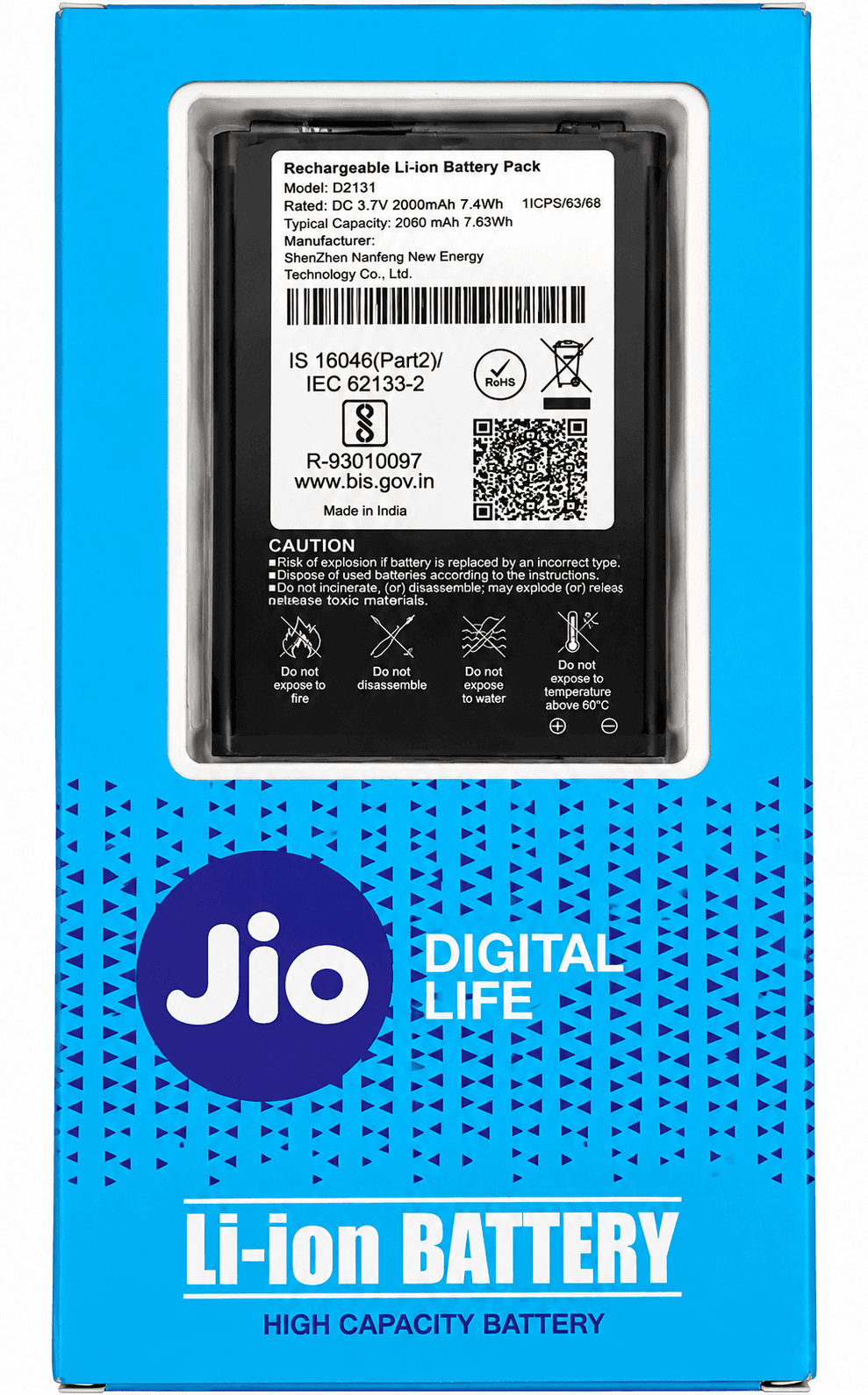 Jio Battery Rechargeable Li-ion Pack (Model AC20F / 2000mAh)