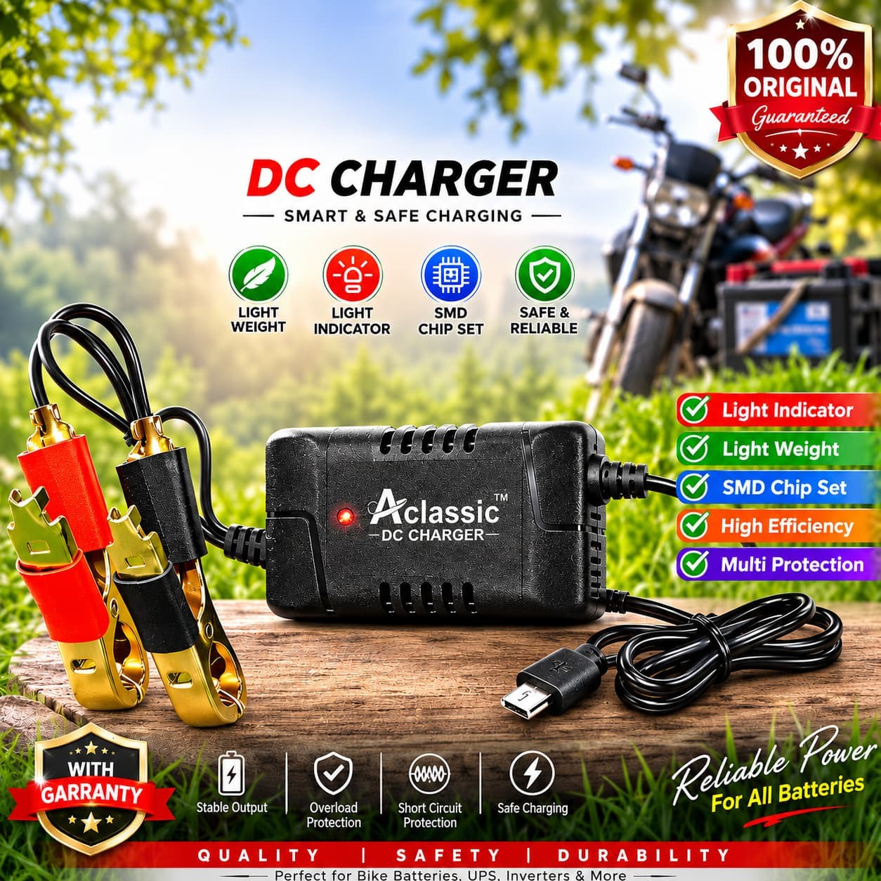 Aclassic DC Battery Charger With Indicator