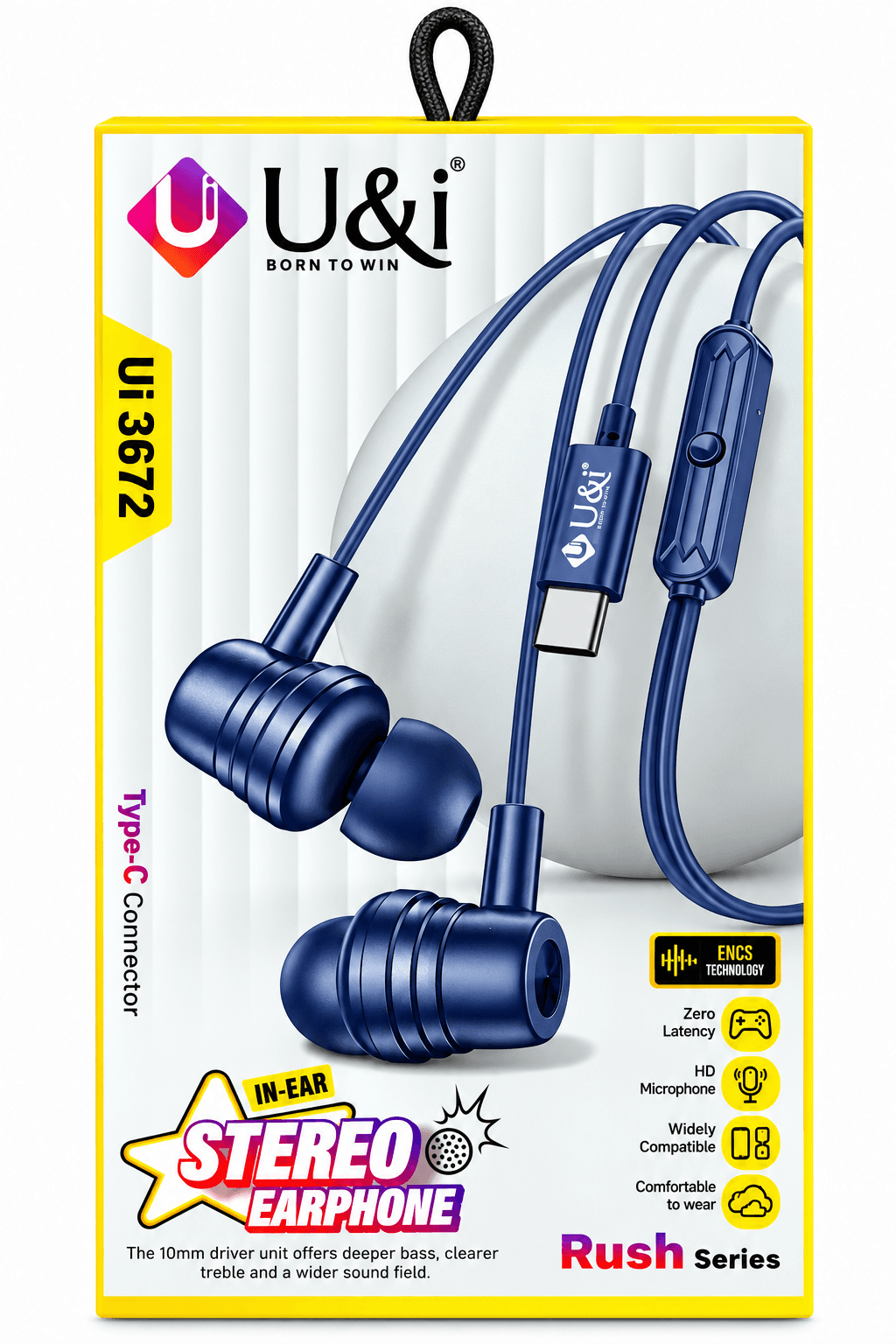 U&i Rush Series Type-C Stereo Earphone (UI-3672)