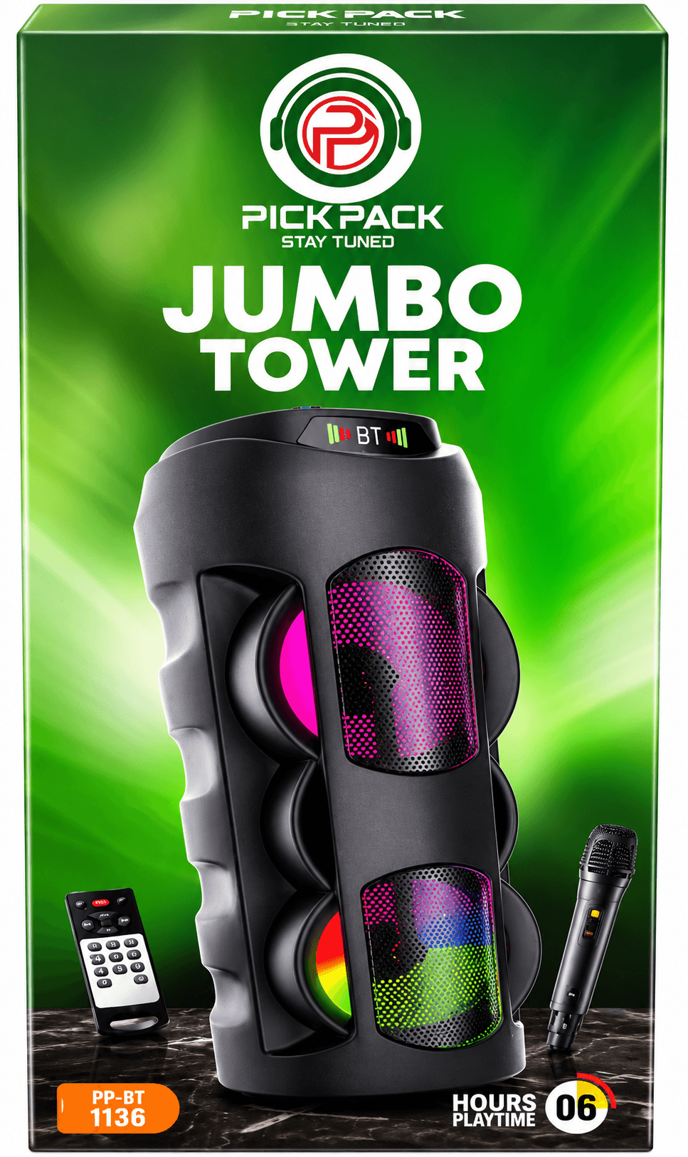 PICKPACK Jumbo Tower Wireless Bluetooth Speaker