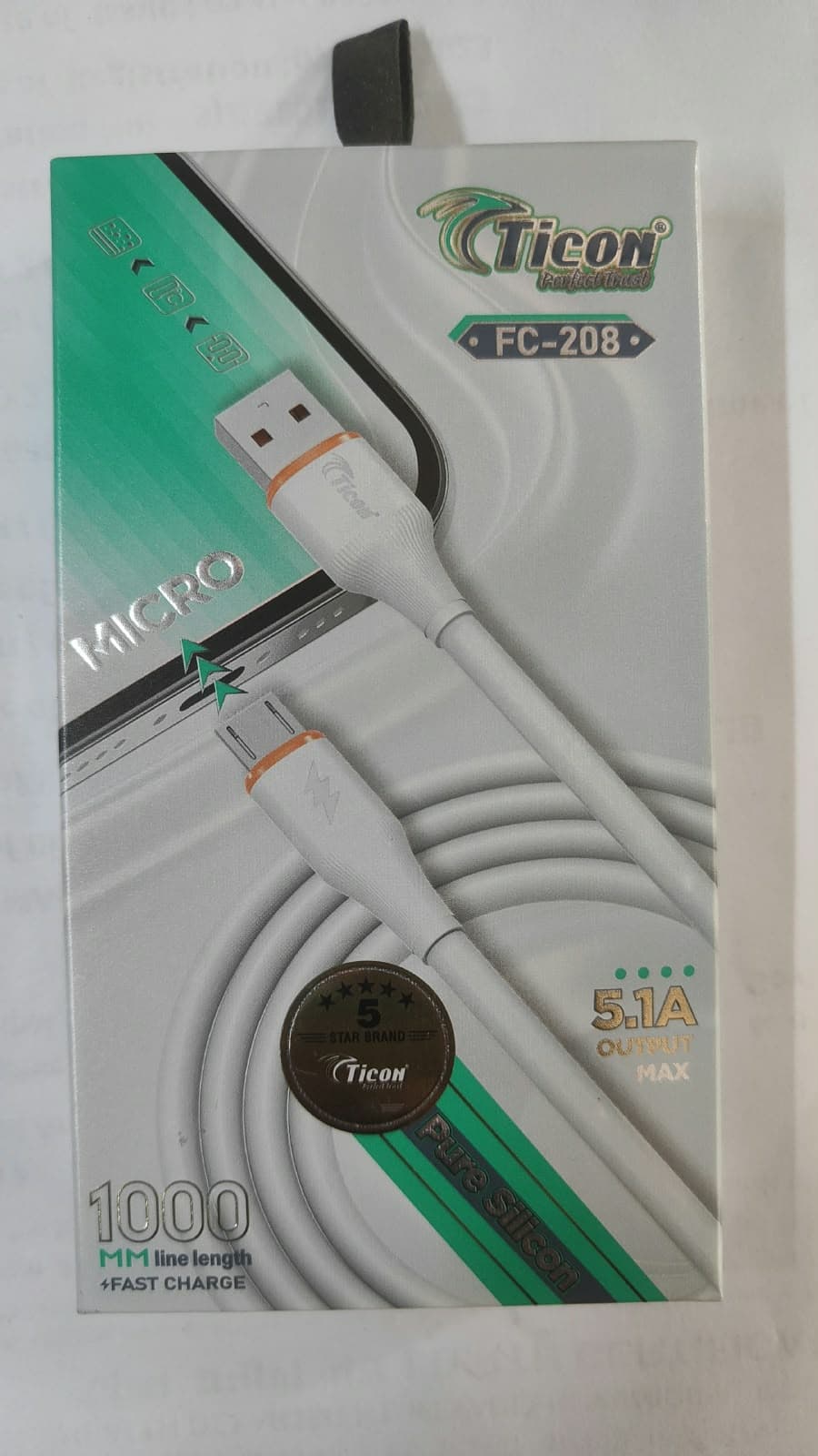 Ticon FC-208 Micro USB Fast Charging Data Cable