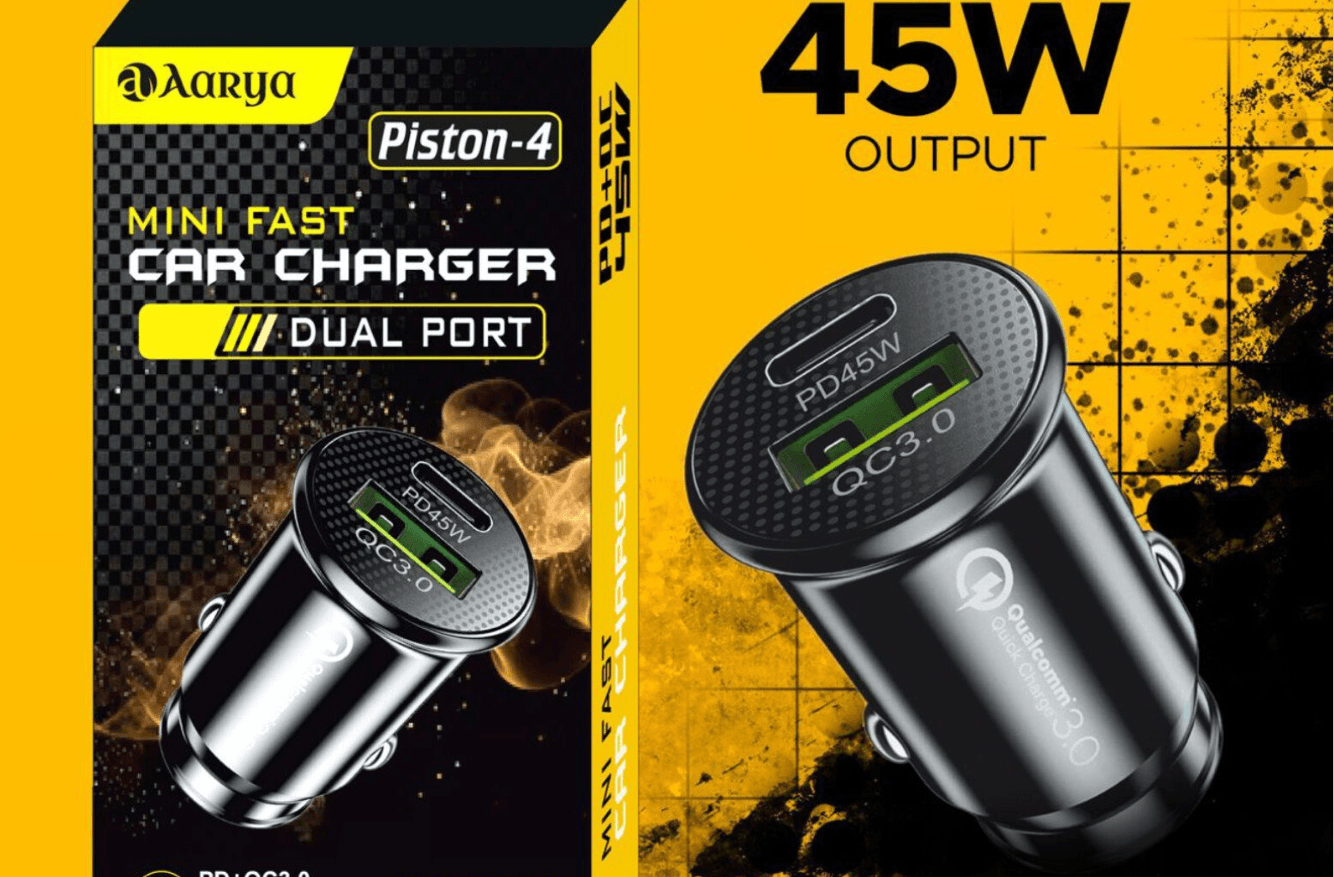 AARYA Piston-4 Mini Fast Car Charger