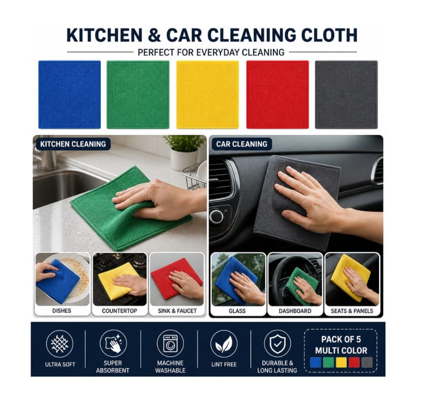 Car Cleaning Microfiber Cloth Pack of 5 image 3