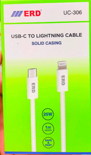 ERD UC-306 USB-C To Lightning Solid Casing Data Cable