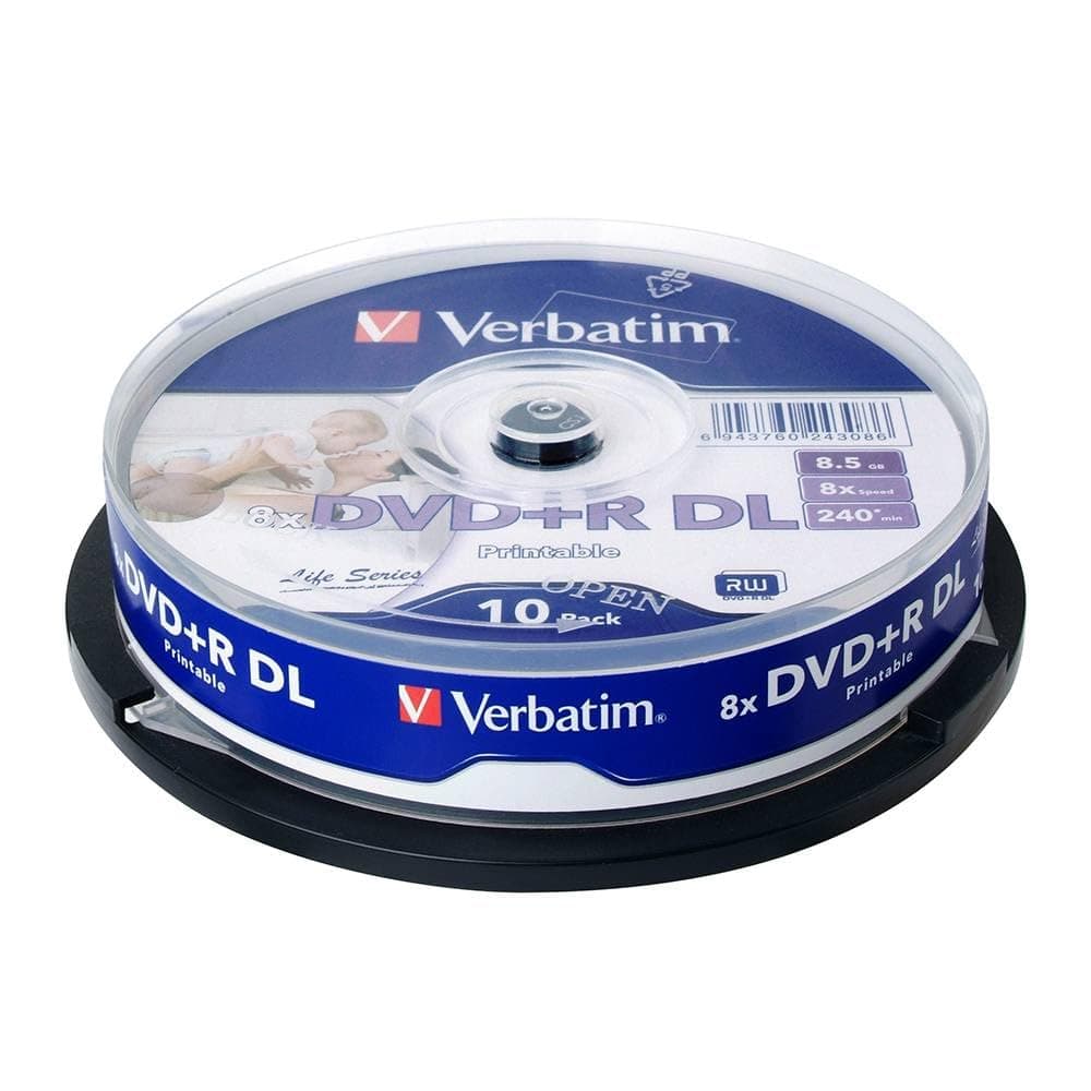 Verbatim DVD R DL IJP 8.5GB 8X 10Pack Cake Box