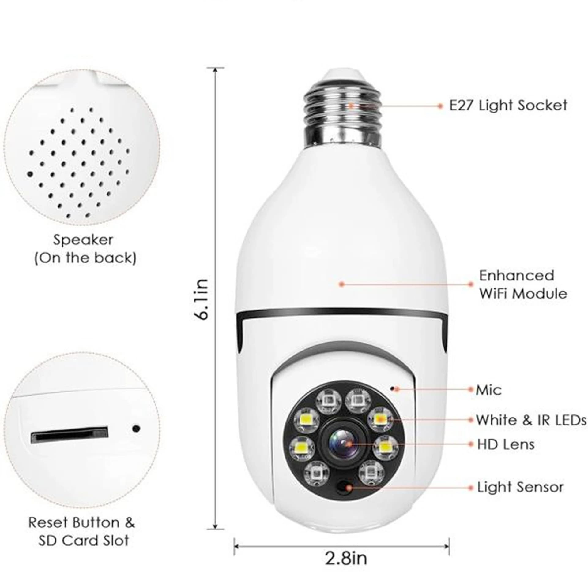 V380 Pro Smart WiFi Bulb Camera image 2