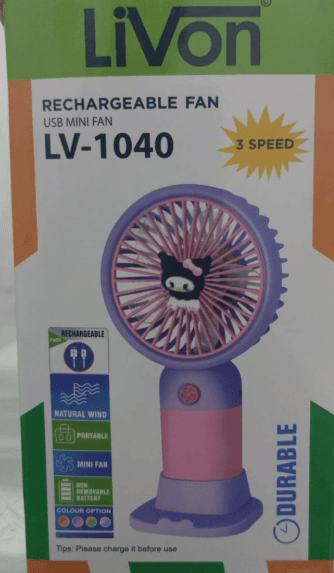 Livon LV-1040 Rechargeable Fan