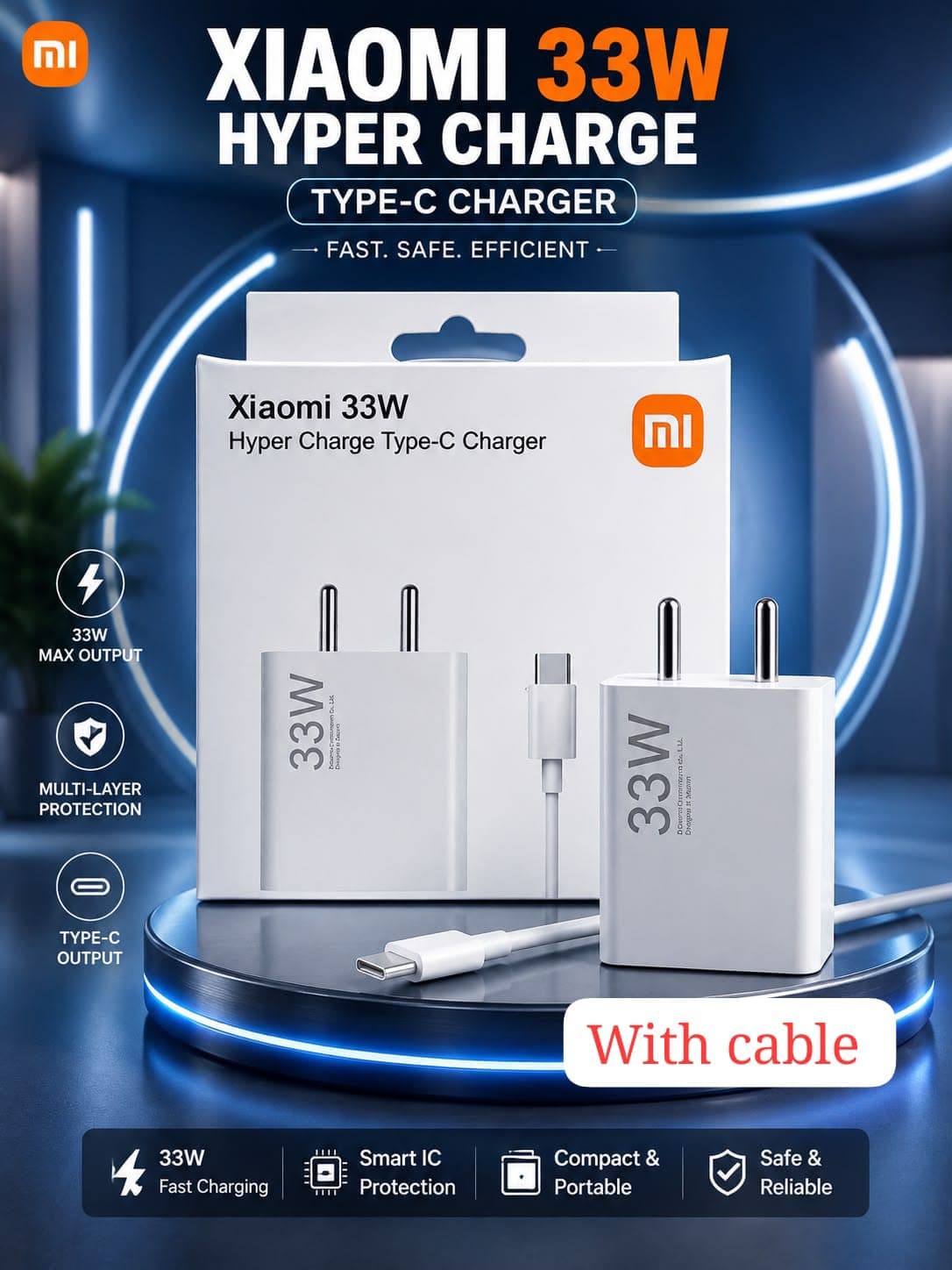 Xiaomi Mi 33W SonicCharge 2.0 Fast Charger With Type-C Cable