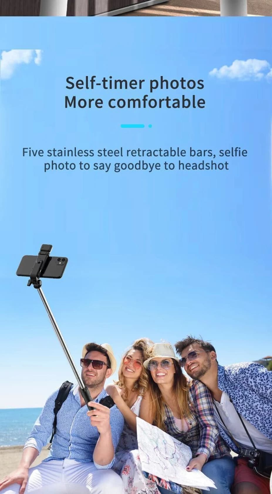 R1S Mobile Phone Bluetooth Selfie Stick