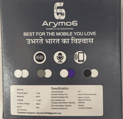 Arymo6 A6-61 True Wireless Stereo (TWS) Earbuds