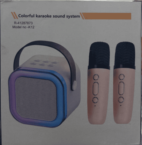 K12 Colorful Karaoke Sound System With 2 Wireless Microphones