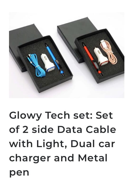 Glowy Tech USB Car Charger Set