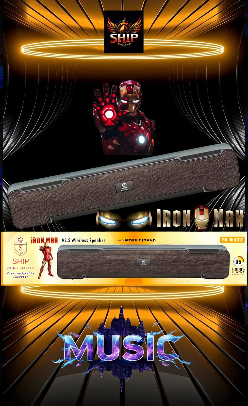 SHIP Iron Man V5.3 Wireless Bluetooth