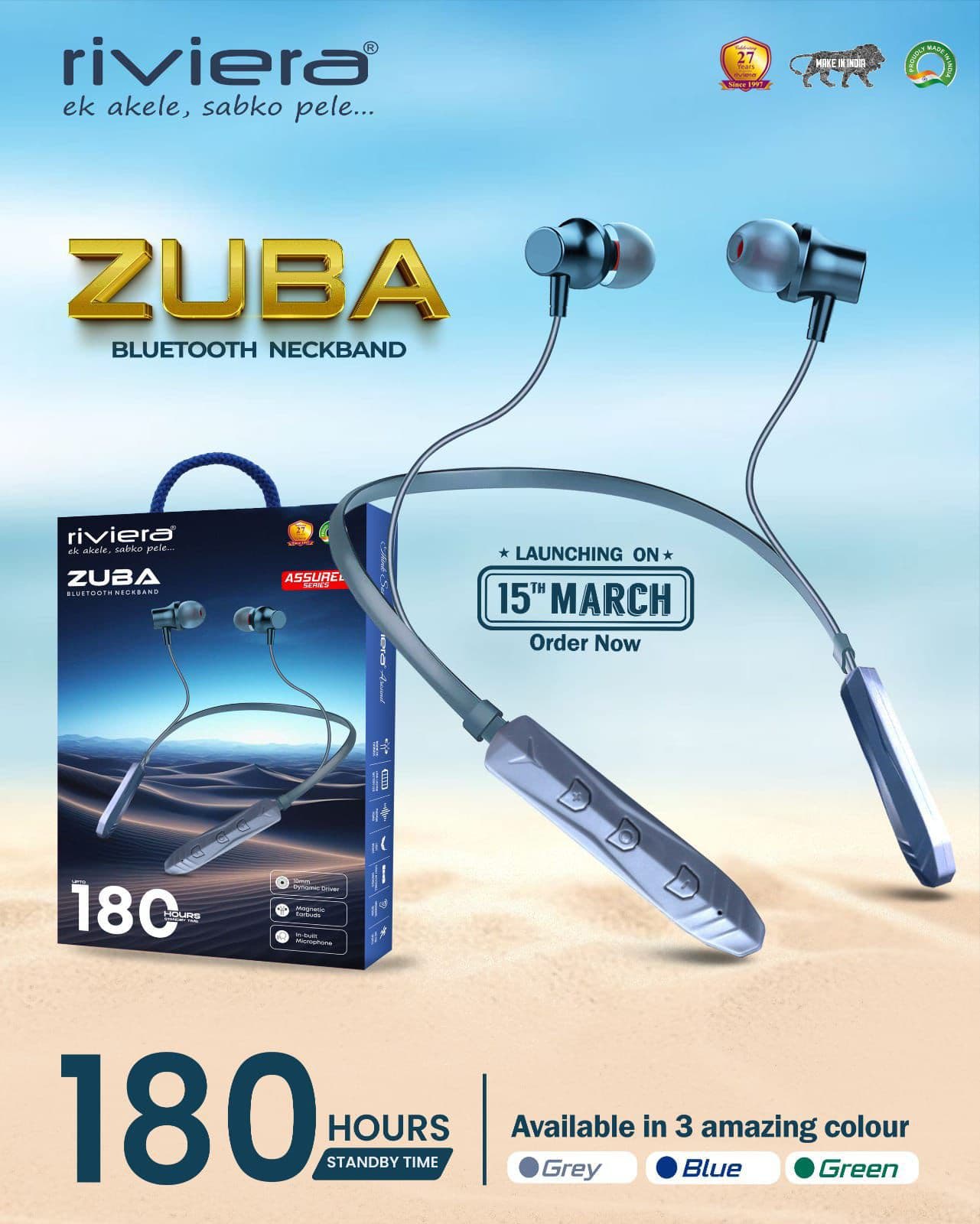 Riviera Zuba Bluetooth Neckband Earphone