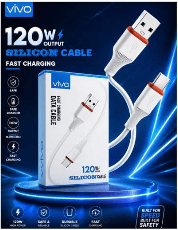 Vivo 120W Silicon V8 Fast Charging  Data Cable
