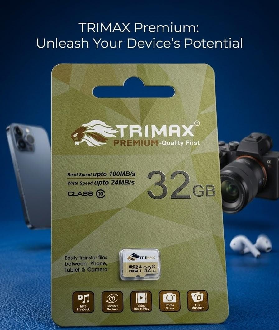 TRIMAX Premium 32GB Micro SDHC Memory Card
