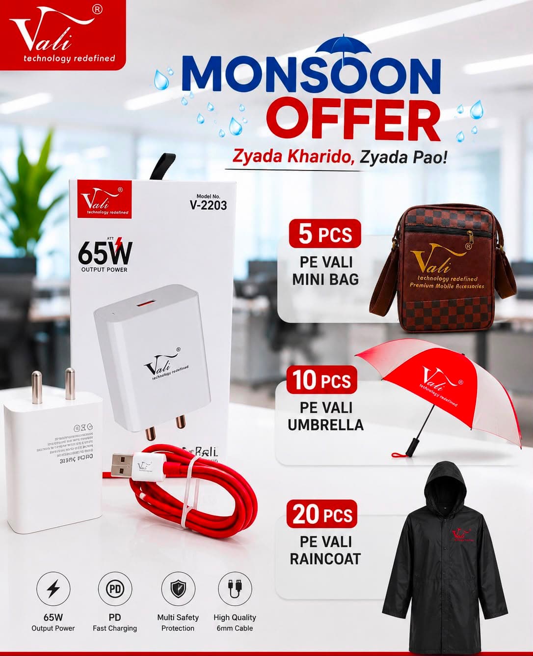 Vali 65W Output Power Charger (Model V-2203)