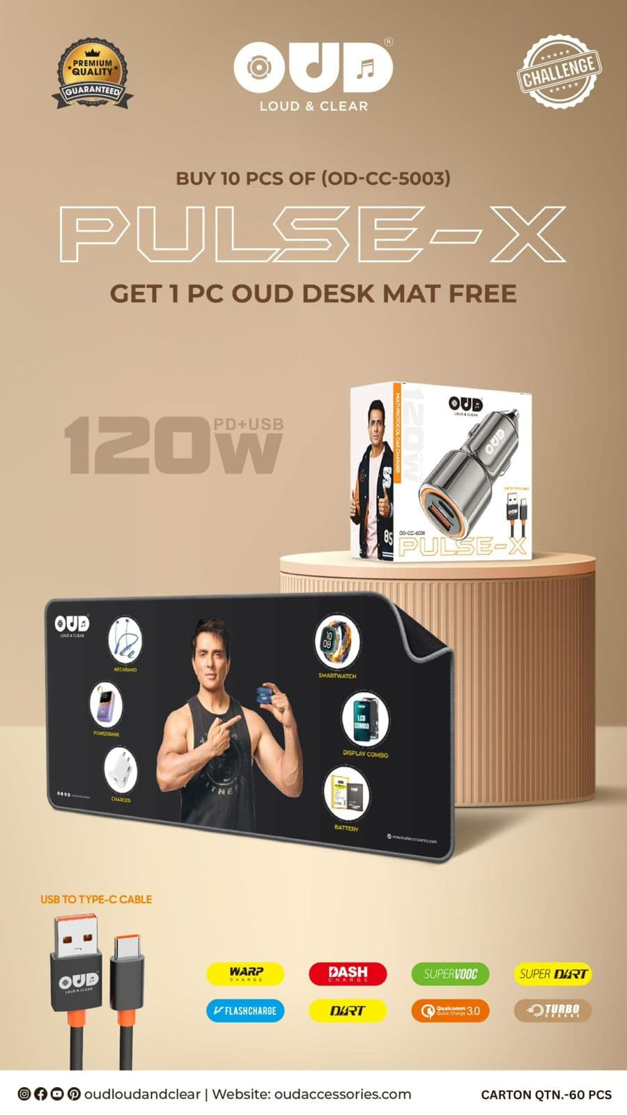 OUD Pulse-X 120W Car Charger