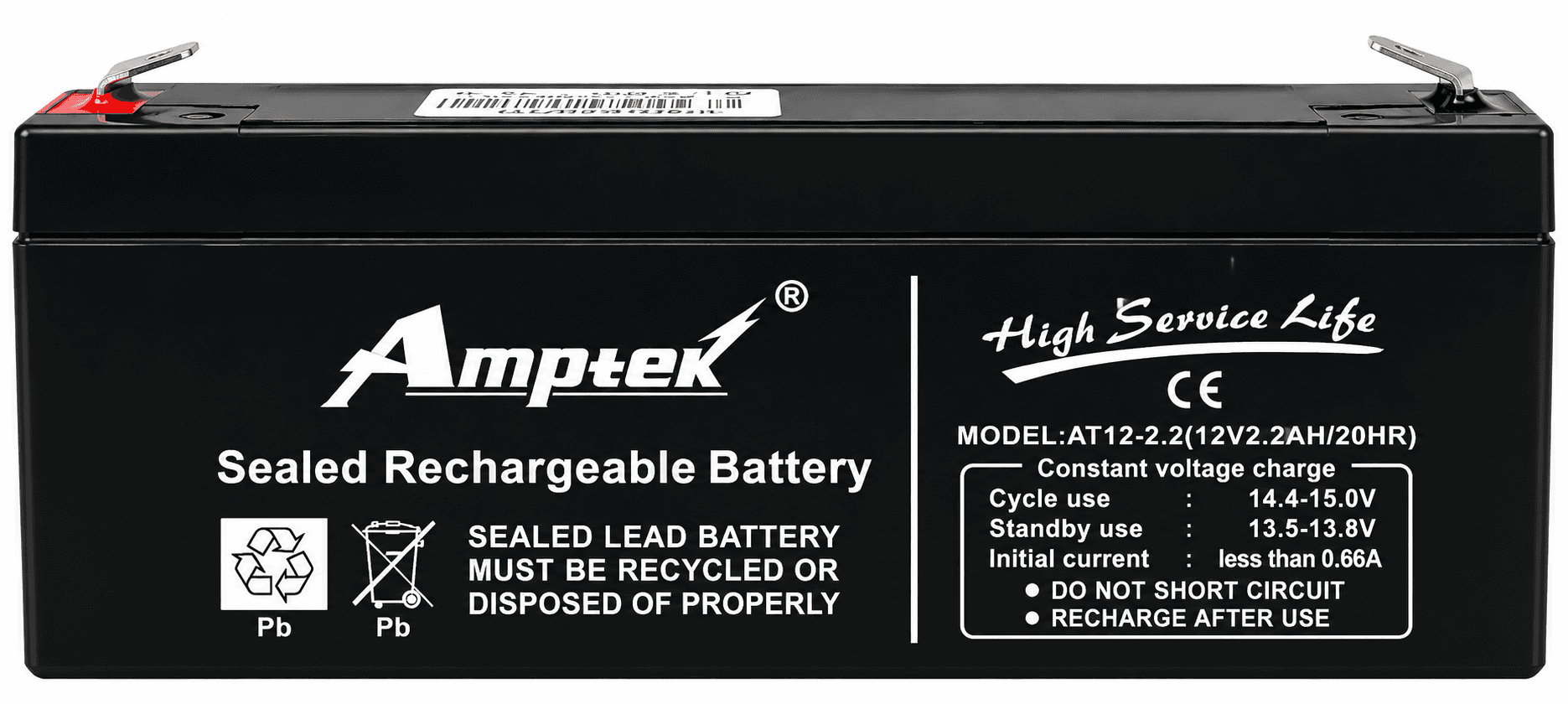 Amptek 12V 2.2Ah Sealed Rechargeable Battery